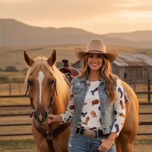 Women's White Boot Print Top